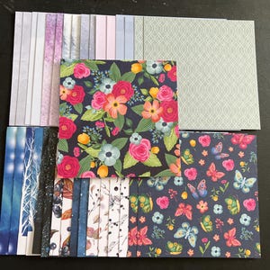 Conjunto de 34 quadrados de 6" Tema diverso Lote Papel Cartão Mistura de texturas e pesos 0323K