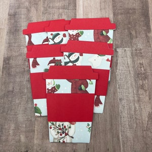 Schneemänner-Kaffeetasse-Geschenk-Kartenhalter