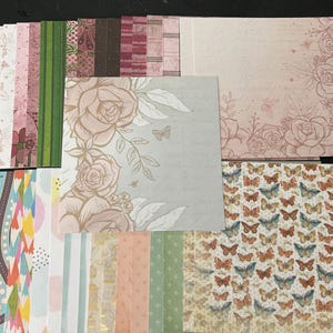 Conjunto de 34 quadrados de 6" Diversos Tema Lote Papel Cartão Mistura de texturas e pesos 0130N
