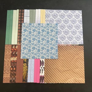 Conjunto de 34 quadrados de 6" Tema Outono Lote Papel Cartão Mistura de texturas e pesos 0208G