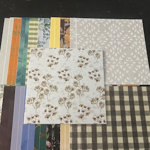 Set mit 34 6-Zoll-Quadraten Verschiedene Thema Lot Papier Karton Mischung aus Texturen und Gewichten 0322D