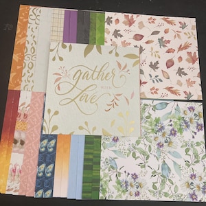 Set mit 34 6-Zoll-Quadraten Verschiedene Thema Lot Papier Karton Mischung aus Texturen und Gewichten 0322G