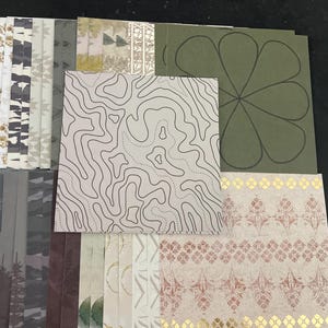 Set mit 34 6-Zoll-Quadraten Verschiedene Thema Lot Papier Karton Mischung aus Texturen und Gewichten 0319Z