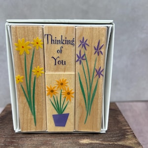 Sello de goma NUEVO con notas de fantasía de flores Ver fotos Hero Arts