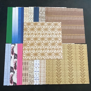 Conjunto de 34 quadrados de 6" Tema Outono Lote Papel Cartão Mistura de texturas e pesos 0208X