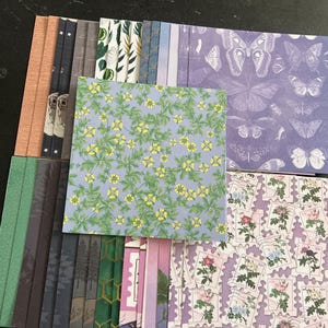 Set mit 34 6-Zoll-Quadraten Verschiedene Thema Lot Papier Karton Mischung aus Texturen und Gewichten 0323C