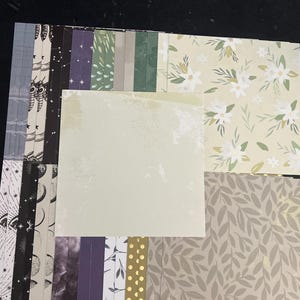 Set mit 34 6-Zoll-Quadraten Verschiedene Thema Lot Papier Karton Mischung aus Texturen und Gewichten 0309L