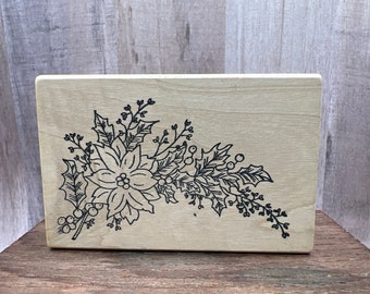 Poinsettia Bough Rubber Stamp Used View All Photos