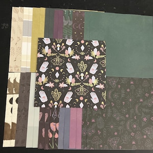 Set mit 34 6-Zoll-Quadraten Verschiedene Thema Lot Papier Karton Mischung aus Texturen und Gewichten 0309E