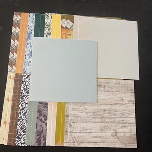 Set mit 34 6-Zoll-Quadraten Verschiedene Thema Lot Papier Karton Mischung aus Texturen und Gewichten 0322C