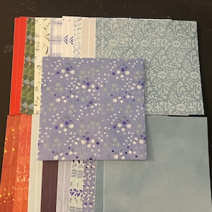 Set mit 34 6-Zoll-Quadraten Verschiedene Thema Lot Papier Karton Mischung aus Texturen und Gewichten 0322U