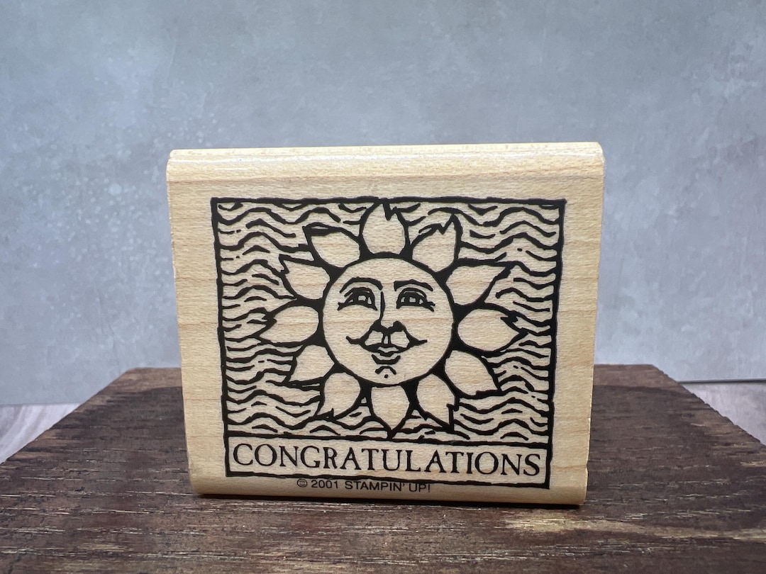 Congratulations Sun USED Rubber Stamp View Photos - Etsy