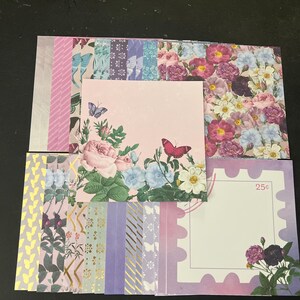Conjunto de 34 quadrados de 6" Spring Lot Papel Cartão Mistura de texturas e pesos 0208S
