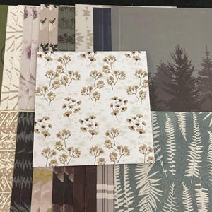 Conjunto de 34 quadrados de 6" Tema diverso Lote Papel Cartão Mistura de texturas e pesos 0319A