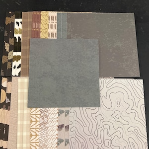 Conjunto de 34 quadrados de 6" Diversos Tema Lote Papel Cartão Mistura de texturas e pesos 0319Y