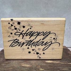 Sello de goma USADO "Feliz cumpleaños" Ver fotos Hero Arts