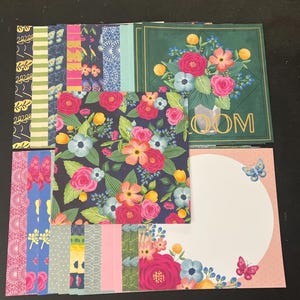 Set mit 34 6-Zoll-Quadraten Verschiedene Thema Lot Papier Karton Mischung aus Texturen und Gewichten 0213P