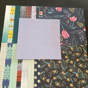 Set mit 34 6-Zoll-Quadraten Shades of blue Verschiedenes Thema Lot Papier Karton Mischung aus Texturen und Gewichten 0306R