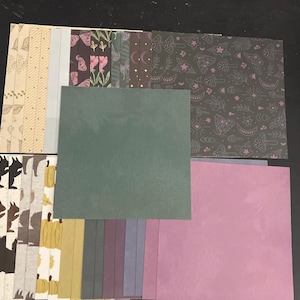 Conjunto de 34 quadrados de 6" Tema diverso Lote Papel Cartão Mistura de texturas e pesos 0309K