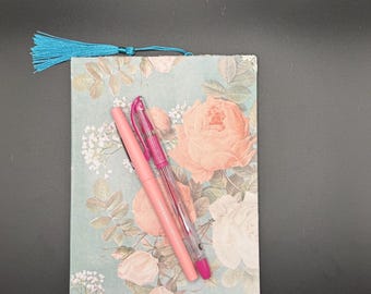 Pink Roses A5 Altered Kraft Journal Lined Pages includes writing instruments