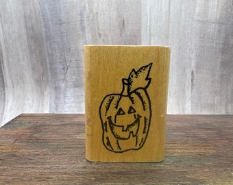 Happy Jack O Lantern Halloween Rubber Stamp Used View All Photos