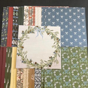 Conjunto de 34 quadrados de 6" Tema de Natal e Inverno Lote Papel Cartão Mistura de texturas e pesos 0406X