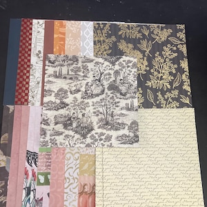 Set mit 34 6-Zoll-Quadraten Verschiedene Thema Lot Papier Karton Mischung aus Texturen und Gewichten 0322I