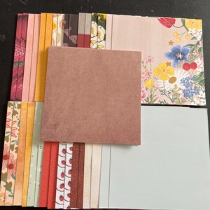 Set mit 34 6-Zoll-Quadraten Verschiedene Thema Lot Papier Karton Mischung aus Texturen und Gewichten 0323G