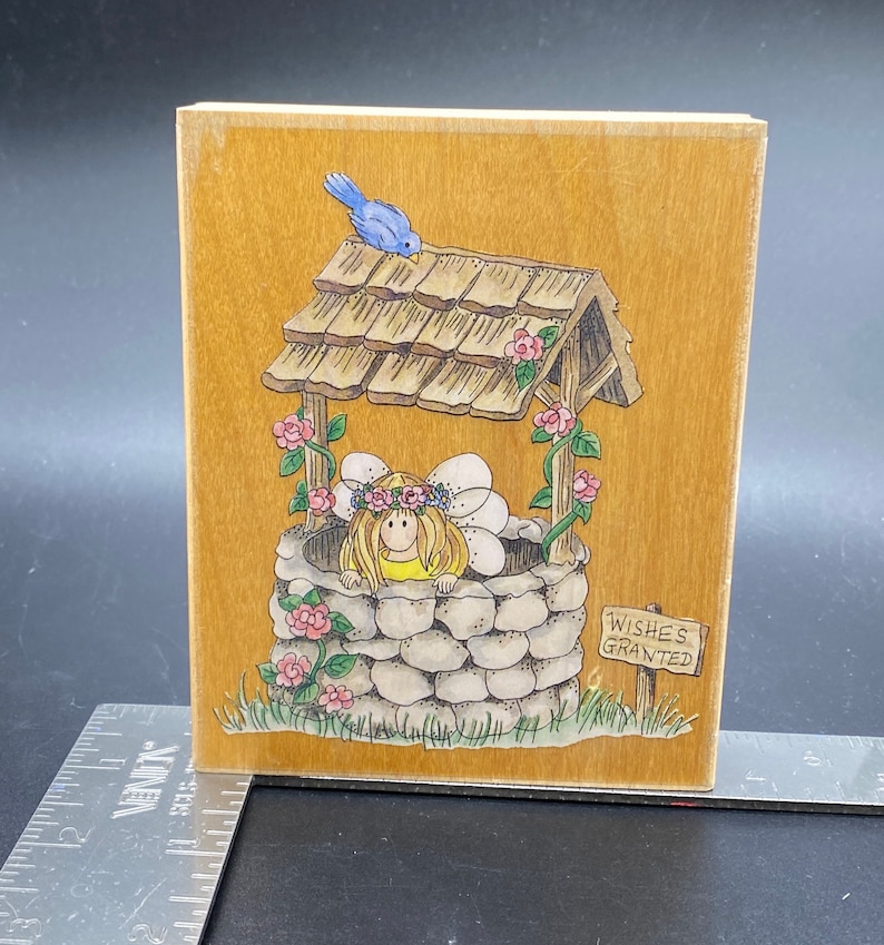 Lilly Pilly Fairy Wishing Well Rubber Stamp - Used - View all photos Stamps Happen 