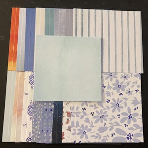 Set mit 34 6-Zoll-Quadraten Verschiedene Thema Lot Papier Karton Mischung aus Texturen und Gewichten 0322S