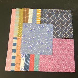 Set mit 34 6-Zoll-Quadraten Muster Verschiedenes Thema Lot Papier Karton Mischung aus Texturen und Gewichten 0213L
