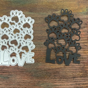 Love Paw Prints Cutting Die New