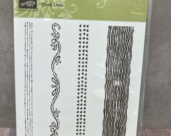 Chalk Lines USED Cling Stamp Set View All Photos Stampin Up