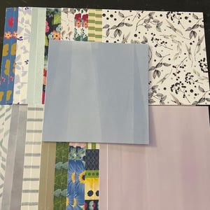 Set mit 34 6-Zoll-Quadraten Verschiedene Thema Lot Papier Karton Mischung aus Texturen und Gewichten 0322Q