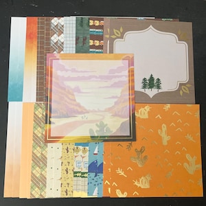 Conjunto de 34 quadrados de 6" Tema diverso Lote Papel Cartão Mistura de texturas e pesos 02222S