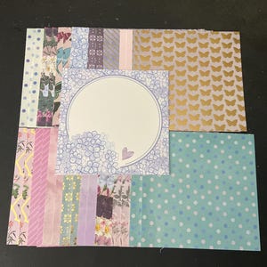 Conjunto de 34 quadrados de 6" Spring Lot Papel Cartão Mistura de texturas e pesos 0208R
