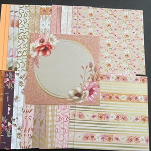 Conjunto de 34 quadrados de 6" Tema Diversos de Outono Lote Papel Cartão Mistura de texturas e pesos 0306F