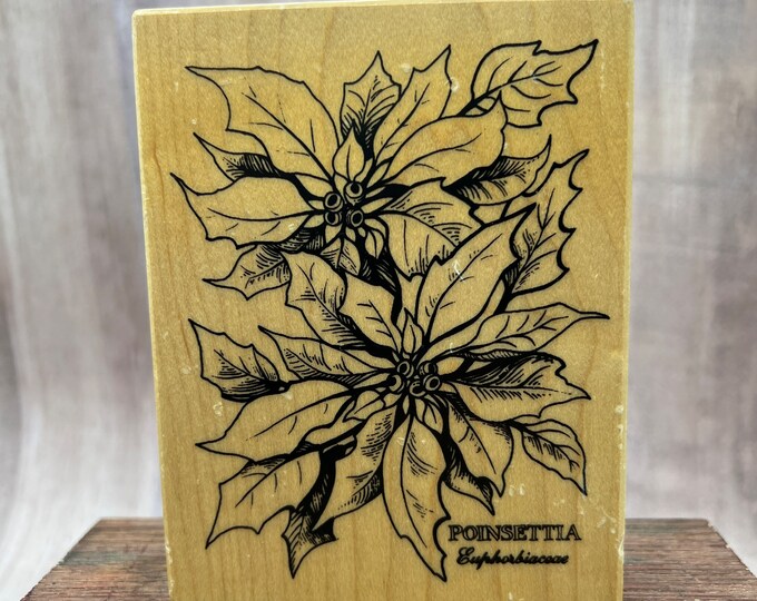 Poinsettia Used Rubber Stamp Christmas Rubber Stamp PSX K 784 Etsy