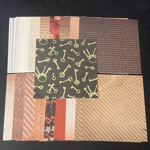 Set mit 34 6-Zoll-Quadraten Verschiedene Thema Lot Papier Karton Mischung aus Texturen und Gewichten 130GG