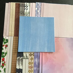 Set mit 34 6-Zoll-Quadraten Verschiedene Thema Lot Papier Karton Mischung aus Texturen und Gewichten 0323F