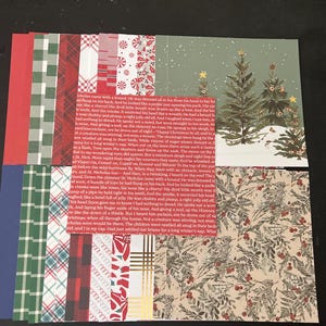 Conjunto de 34 quadrados de 6" Tema de Natal e Inverno Lote Papel Cartão Mistura de texturas e pesos 0203I