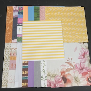 Set mit 34 6-Zoll-Quadraten Verschiedene Thema Lot Papier Karton Mischung aus Texturen und Gewichten 0322F