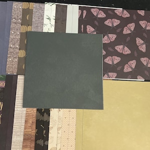 Conjunto de 34 quadrados de 6" Tema diverso Lote Papel Cartão Mistura de texturas e pesos 0309D