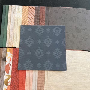 Satz von 34 6 "-Quadraten Herbst Verschiedenes Thema Lot Papier Karton Mischung aus Texturen und Gewichten 0306C