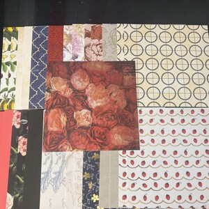 Conjunto de 34 quadrados de 6" Diversos Tema Lote Papel Cartão Mistura de texturas e pesos 0130W