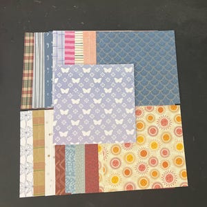 Set mit 34 6-Zoll-Quadraten Muster Verschiedenes Thema Lot Papier Karton Mischung aus Texturen und Gewichten 0213 M
