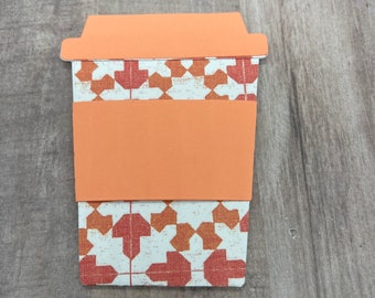 Orange Design Coffee Cup Gift Card Holder