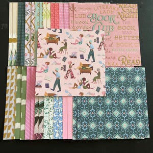 Set aus 34 6-Zoll-Quadraten Verschiedene Thema Lot Papier Karton Mischung aus Texturen und Gewichten 0323X