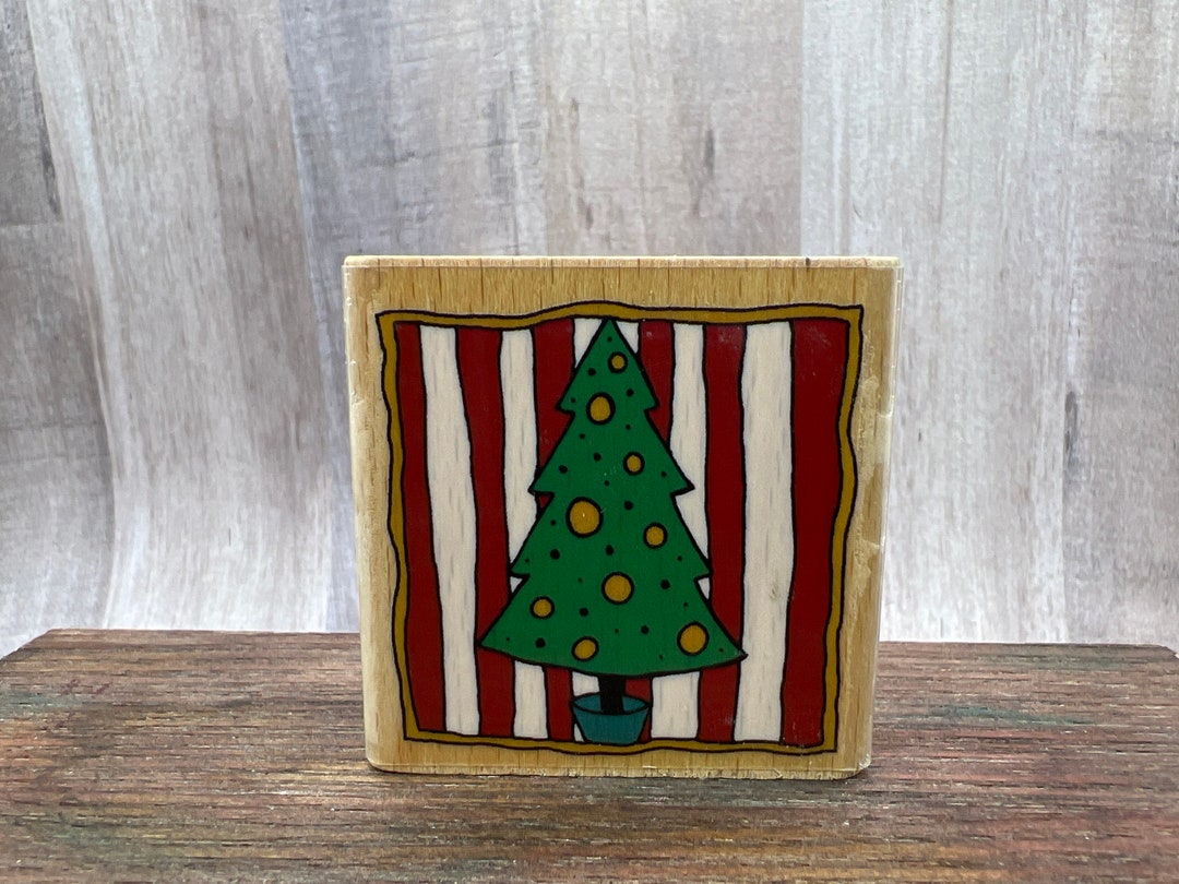 Christmas Tree Rubber Stamp Used View All Photos Etsy