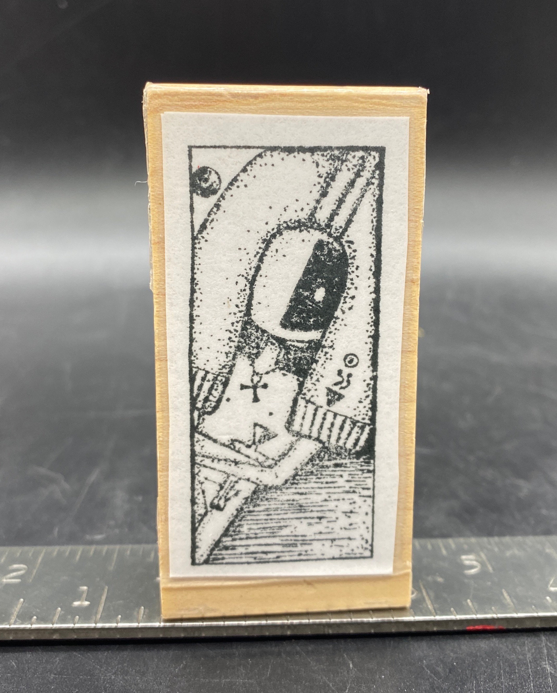 rubber stamp gently used collage art stamp ZETTIOLOGY stamp unmounted Craft Supplies & Tools